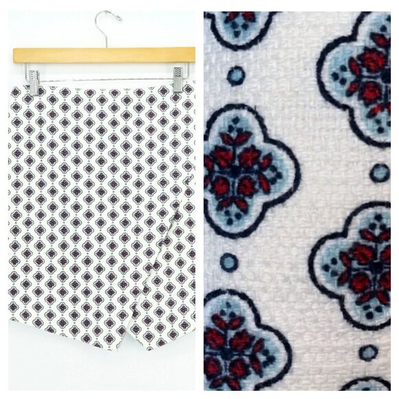 Ann Taylor Loft Pattern Asymmetric Mini Skirt - Picture 4 of 6